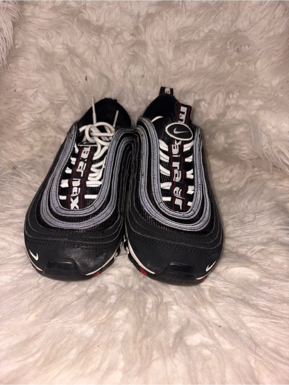 Nike Air Max 97 Black White Red Accent Sneakers